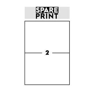 SPARE PRINT PREMIUM Bijele samoljepljive naljepnice, 100 listova A4 u kutiji (1 list/2x naljepnica 210x148,5mm)