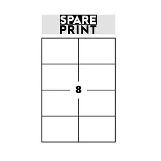 SPARE PRINT PREMIUM Bijele samoljepljive naljepnice, 100 listova A4 u kutiji (1 list/8x naljepnica 105x74mm)
