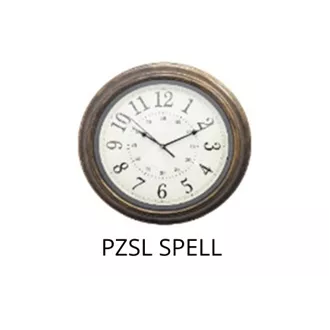 PLATINET OKRUGLI ZIDNI SAT SPELL, tihi mehanizam