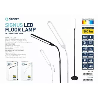 PLATINET podna lampa SIGNUS 10W 84 LED 500 lumena, crna, visina 150 cm