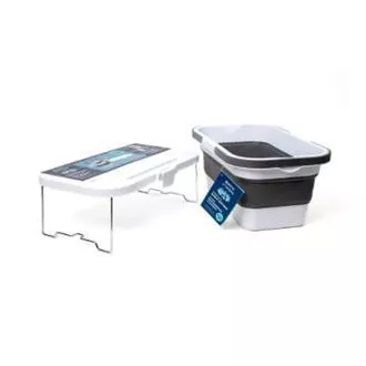 PLATINET KOŠARA ZA PIKNIK ZA KAMPIRANJE 47X29X23,5 CM, 16L, SKLOPIVA, S POKLOPCOM 2U1 / STOL BIJELO-SIVA PLATINET KOŠARA ZA PIKNIK ZA KAMPIRANJE 47X29X23,5 CM, 16L, SKLOPIVA, S POKLOPCOM 2U1 / STOL BIJELO-SIVA
