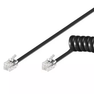 PremiumCord Telefonski kabel za slušalice upleteni 4 žile 2m - crni