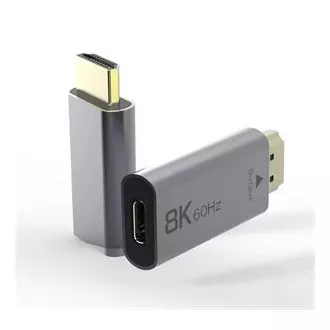 PremiumCord adapter USB-C na HDMI rezolucija slike 8K@60Hz, 4K@144Hz aluminij