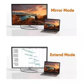 PremiumCord adapter USB-C na HDMI rezolucija slike 8K@60Hz, 4K@144Hz aluminij