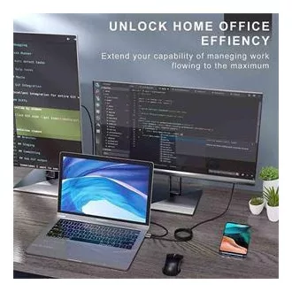PremiumCord adapter USB-C na HDMI rezolucija slike 8K@60Hz, 4K@144Hz aluminij