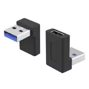 PremiumCord savijeni 90° adapter USB-C ženski - USB-C muški 40Gbps aluminij