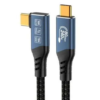 PremiumCord USB4 verzija 2.0 80Gbps 16K@60Hz 240W Thunderbolt 3 i 4 kabel savijen 1m PremiumCord USB4 verzija 2.0 80Gbps 16K@60Hz 240W Thunderbolt 3 i 4 kabel savijen 1m