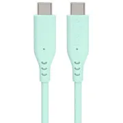 PremiumCord silikonski kabel s USB-C konektorima 60W 480Mbps tirkizni ekstra mekani 1,5 m