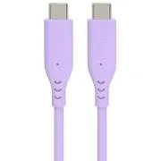 PremiumCord silikonski kabel s USB-C konektorima 60W 480Mbps ljubičasti ekstra mekani 1,5 m