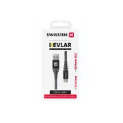 SWISSTEN PODATKOVNI KABEL KEVLAR USB / USB-C 1,5 M ANTRACIT