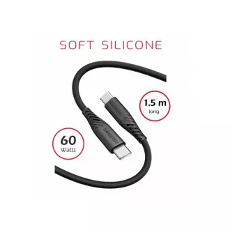 SWISSTEN DATA KABEL MEKI SILIKON USB-C / USB-C 1.5 M 60W CRNI