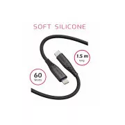 SWISSTEN DATA KABEL MEKI SILIKON USB-C / USB-C 1.5 M 60W CRNI