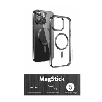 SWISSTEN CLEAR JELLY MagStick METALIC CASE ZA IPHONE 15 ZA CRNU