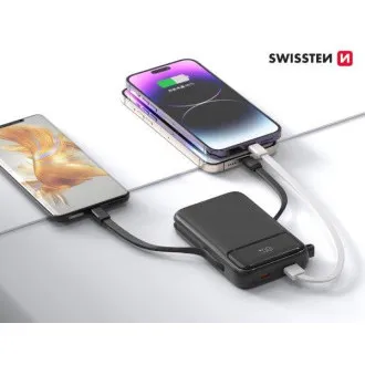 SWISSTEN POWER BANK 10000 mAh PD 20W S INTEGRANIRANIM USB-C I LIGHTNING KABLOVIMA (kompatibilna s MagSafeom) SWISSTEN POWER BANK 10000 mAh PD 20W S INTEGRANIRANIM USB-C I LIGHTNING KABLOVIMA (kompatibilna s MagSafeom)