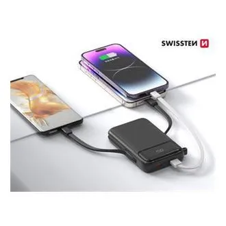 SWISSTEN POWER BANK 10000 mAh PD 20W S INTEGRANIRANIM USB-C I LIGHTNING KABLOVIMA (kompatibilna s MagSafeom) SWISSTEN POWER BANK 10000 mAh PD 20W S INTEGRANIRANIM USB-C I LIGHTNING KABLOVIMA (kompatibilna s MagSafeom)