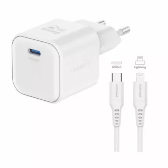 SWISSTEN MREŽNI ADAPTER GaN 1x USB-C 20W POWER DELIVERY BIJELI + DATA KABEL USB-C/LIGHTNING 1.2 M BIJELI SWISSTEN MREŽNI ADAPTER GaN 1x USB-C 20W POWER DELIVERY BIJELI + DATA KABEL USB-C/LIGHTNING 1.2 M BIJELI