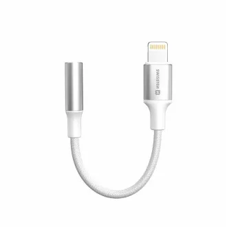 SWISSTEN AUDIO ADAPTER TEXTILE LIGHTNING (muški) / 3,5 mm AUX 0,15 M BIJELI (zamjenjuje 73501212) SWISSTEN AUDIO ADAPTER TEXTILE LIGHTNING (muški) / 3,5 mm AUX 0,15 M BIJELI (zamjenjuje 73501212)