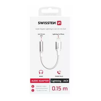 SWISSTEN AUDIO ADAPTER TEXTILE LIGHTNING (muški) / 3,5 mm AUX 0,15 M BIJELI (zamjenjuje 73501212) SWISSTEN AUDIO ADAPTER TEXTILE LIGHTNING (muški) / 3,5 mm AUX 0,15 M BIJELI (zamjenjuje 73501212)