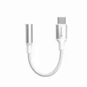 SWISSTEN AUDIO ADAPTER TEKSTILNI USB-C (muški) / 3,5 mm AUX 0,15 M BIJELI (zamjenjuje 73501302)