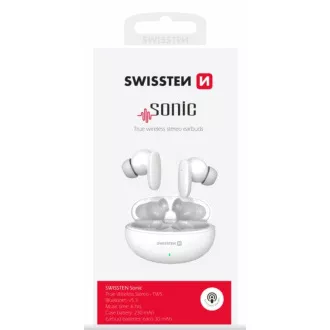 SWISSTEN BLUETOOTH TWS SLUŠALICE SONIC BIJELE
