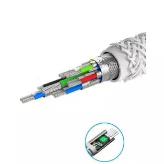 SWISSTEN DATA KABEL KEVLAR USB / USB-C 1,5 M BIJELI