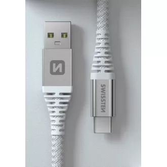 SWISSTEN DATA KABEL KEVLAR USB / USB-C 1,5 M BIJELI