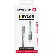 SWISSTEN PODATKOVNI KABEL KEVLAR USB-C / LIGHTNING 1,5 M BIJELI
