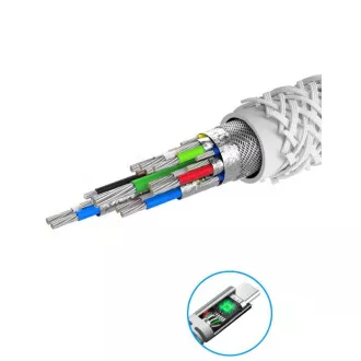 SWISSTEN PODATKOVNI KABEL KEVLAR USB-C / USB-C 1,5 M BIJELI
