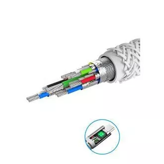SWISSTEN PODATKOVNI KABEL KEVLAR USB-C / USB-C 1,5 M BIJELI