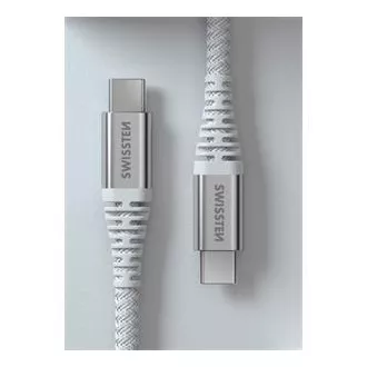 SWISSTEN PODATKOVNI KABEL KEVLAR USB-C / USB-C 1,5 M BIJELI