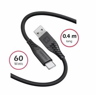 SWISSTEN PODATKOVNI KABEL MEKI SILIKON USB / USB-C 0,4 M CRNI SWISSTEN PODATKOVNI KABEL MEKI SILIKON USB / USB-C 0,4 M CRNI