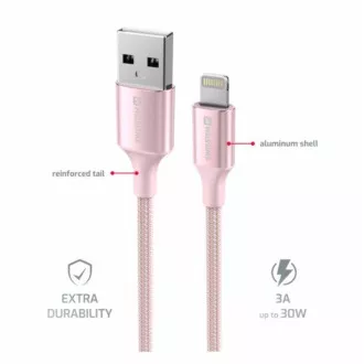 SWISSTEN DATA KABEL TEXTILE II USB / LIGHTNING 1,5 M PINK SWISSTEN DATA KABEL TEXTILE II USB / LIGHTNING 1,5 M PINK