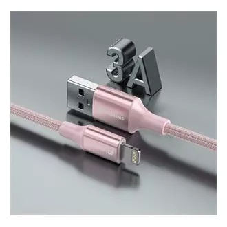 SWISSTEN DATA KABEL TEXTILE II USB / LIGHTNING 1,5 M PINK SWISSTEN DATA KABEL TEXTILE II USB / LIGHTNING 1,5 M PINK