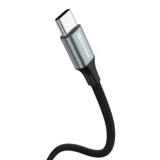 SWISSTEN PODATKOVNI KABEL TEKSTILNI II USB / USB-C 1,5 M CRNI