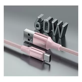 SWISSTEN DATA KABEL TEXTILE II USB / USB-C 1.5 M PINK