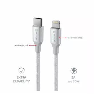 SWISSTEN PODATKOVNI KABEL TEXTILE II USB-C / LIGHTNING 1,5 M BIJELI