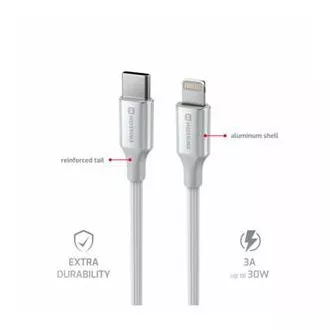 SWISSTEN PODATKOVNI KABEL TEXTILE II USB-C / LIGHTNING 1,5 M BIJELI
