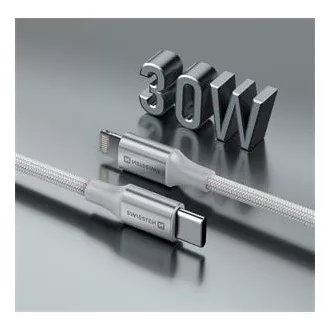 SWISSTEN PODATKOVNI KABEL TEXTILE II USB-C / LIGHTNING 1,5 M BIJELI