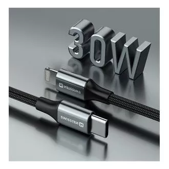 SWISSTEN PODATKOVNI KABEL TEXTILE II USB-C / LIGHTNING 1,5 M CRNI SWISSTEN PODATKOVNI KABEL TEXTILE II USB-C / LIGHTNING 1,5 M CRNI