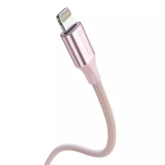 SWISSTEN PODATKOVNI KABEL TEXTILE II USB-C / LIGHTNING 1,5 M PINK