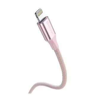 SWISSTEN PODATKOVNI KABEL TEXTILE II USB-C / LIGHTNING 1,5 M PINK