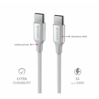 SWISSTEN PODATKOVNI KABEL TEKSTILNI II USB-C / USB-C 1,5 M BIJELI