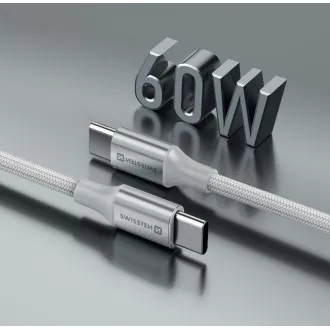 SWISSTEN PODATKOVNI KABEL TEKSTILNI II USB-C / USB-C 1,5 M BIJELI