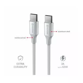 SWISSTEN PODATKOVNI KABEL TEKSTILNI II USB-C / USB-C 1,5 M BIJELI