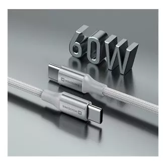 SWISSTEN PODATKOVNI KABEL TEKSTILNI II USB-C / USB-C 1,5 M BIJELI