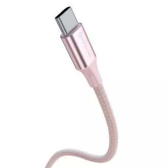SWISSTEN PODATKOVNI KABEL TEKSTILNI II USB-C / USB-C 1,5 M ROZA