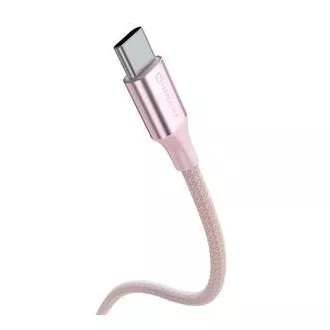 SWISSTEN PODATKOVNI KABEL TEKSTILNI II USB-C / USB-C 1,5 M ROZA
