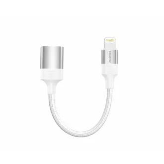 SWISSTEN OTG ADAPTER TEXTILE LIGHTNING (muški) / USB-A (ženski) 0,12 M BIJELI