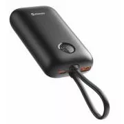 SWISSTEN POWER BANK VOLTBOX 35W 10000 mAh S INTEGRANIRANIM USB-C I LIGHTNING KABLOVIMA CRNA