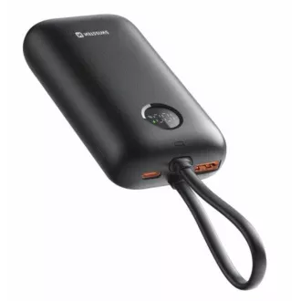 SWISSTEN POWER BANK VOLTBOX 35W 10000 mAh S INTEGRANIRANIM USB-C I LIGHTNING KABLOVIMA CRNA